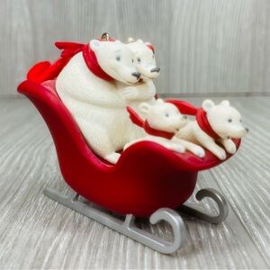 Hallmark Keepsake Polar Bears Magic Christmas Ornament 2010 Sleigh Ride bears